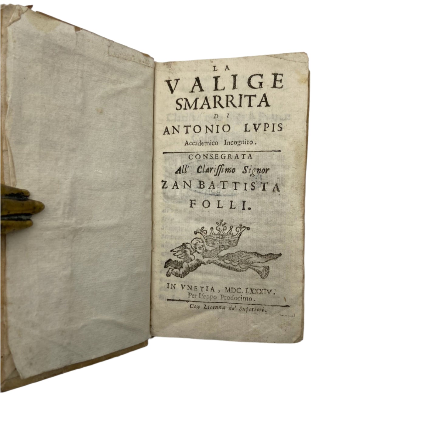 Miniature 1675 "La Valge Smarrita di antonio Lupis" Italian Vellum Book