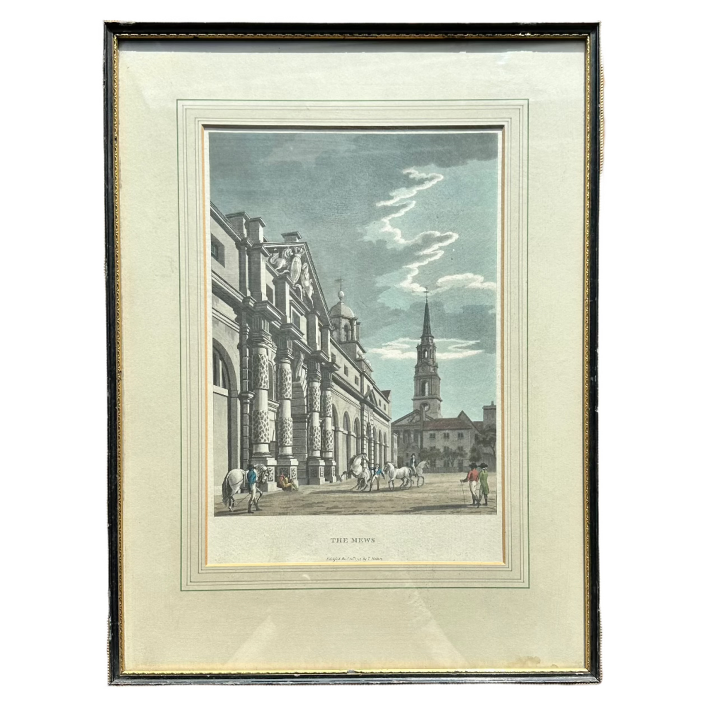 1794 "The Mews" Hand Colored Aquatint Print by Thomas Malton the Younger (1748-1804)