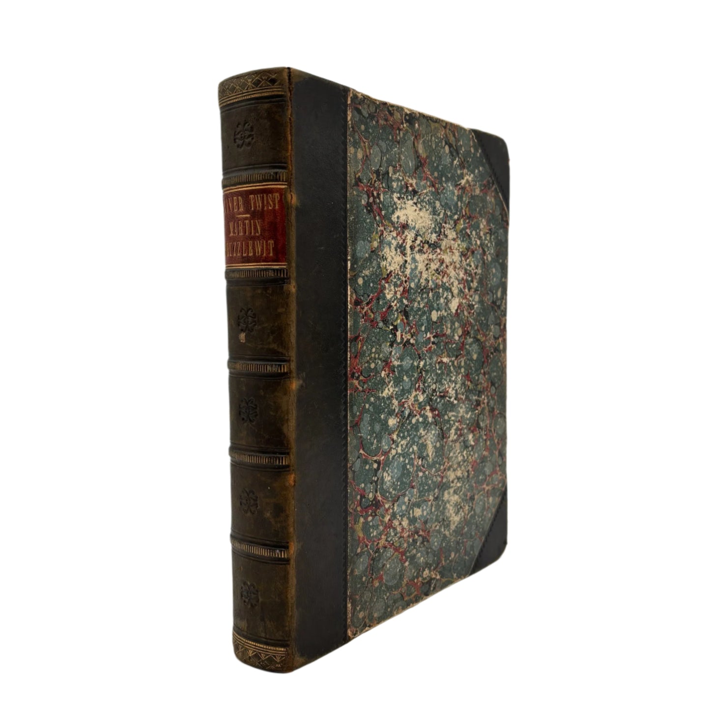 Antique Dickens Literature Book Oliver Twist and Martin Chuzzlewit Victorian Illustrated Edition