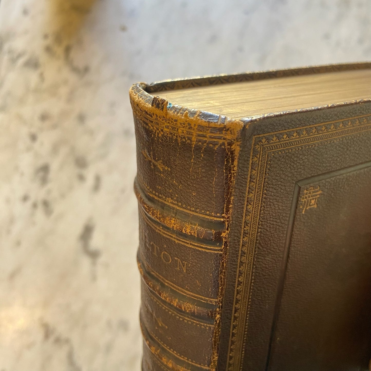 "The Poetical Works of John Milton " Poetry Dark Brown Full Leather Book