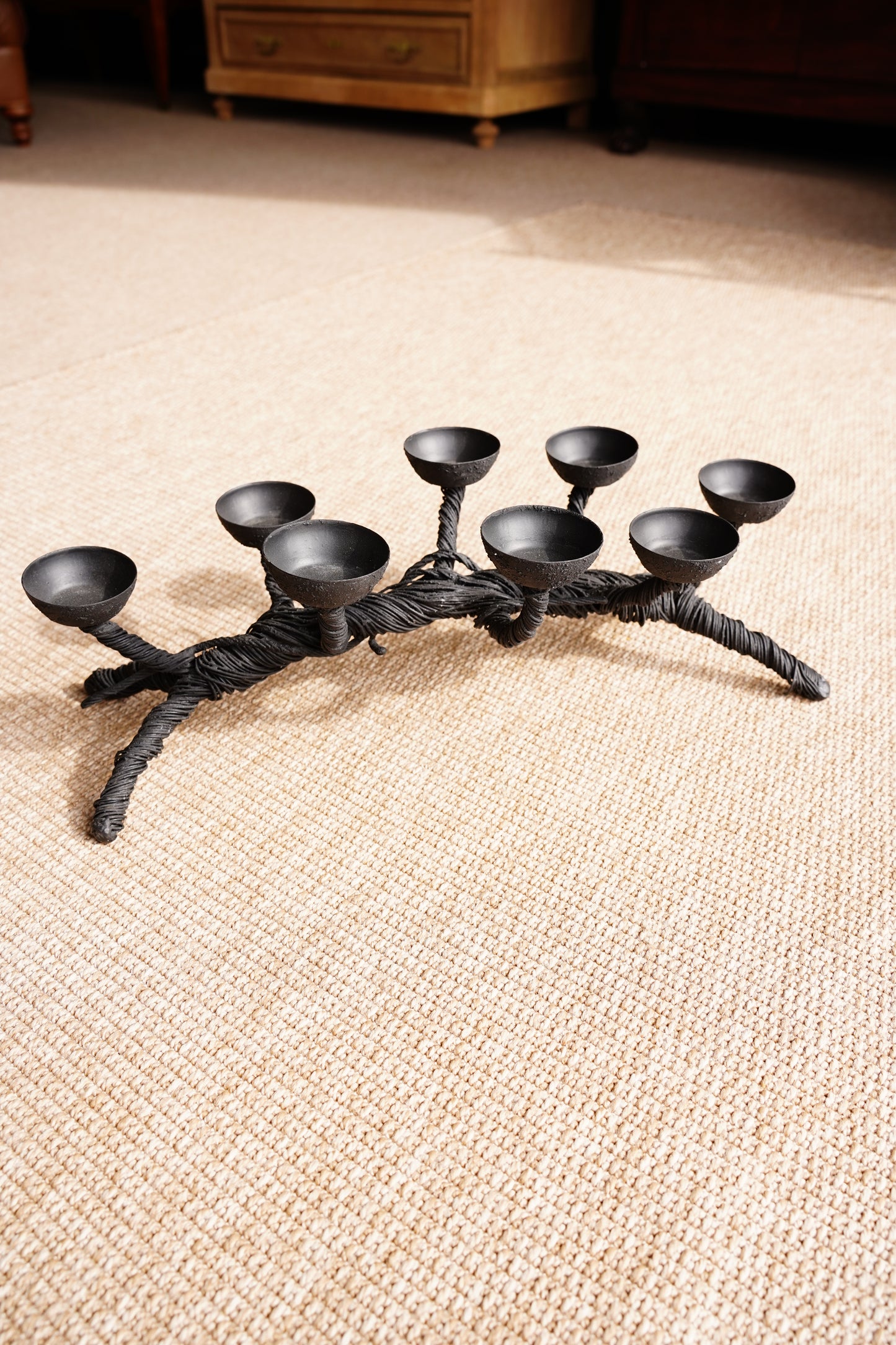 Black Sculptural Candelabra
