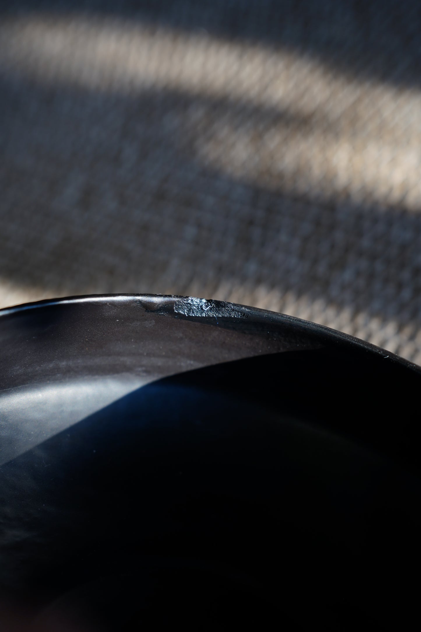 Vintage Mid-Century Matte Black Compote Bowl, Tripod Base