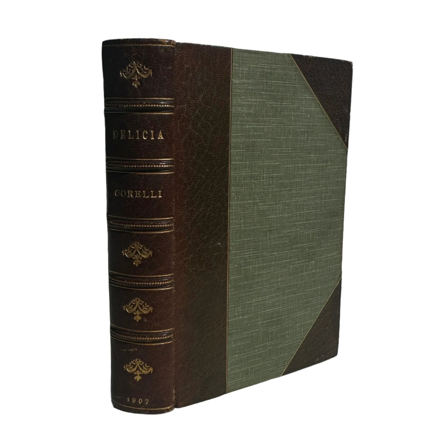 1907 "Delicia" Brown Half Leather Book