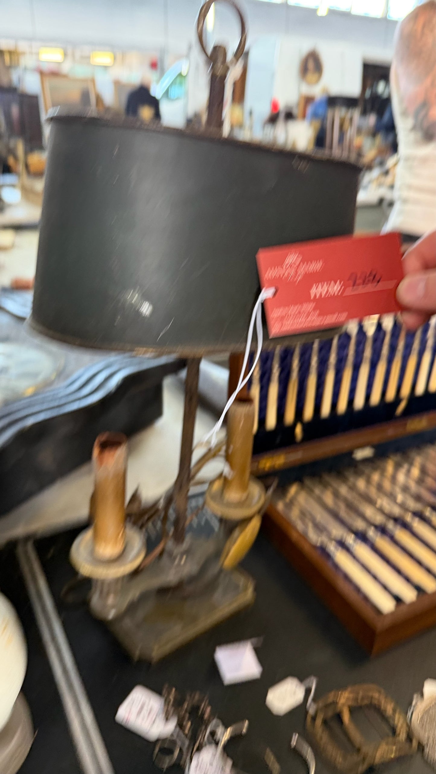 Vintage French Louis XVI Style Bouillotte Lamp