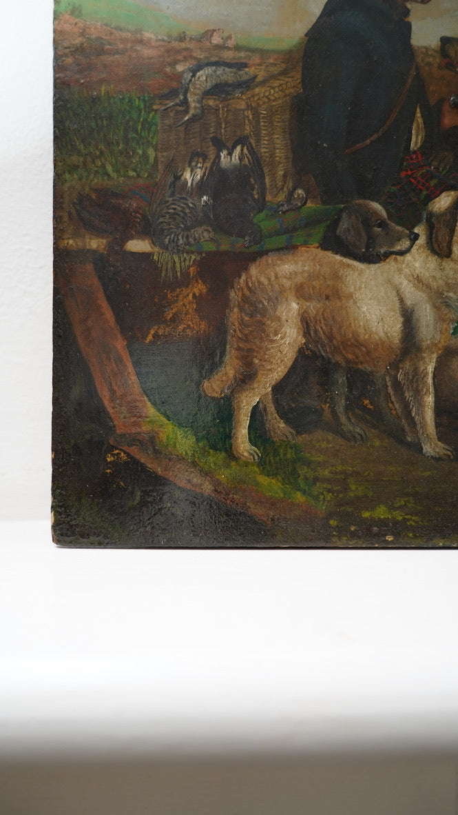 Pair of Scottish Highland Shepherd Oil Paintings on Panel, Signed W. Grant, 1864