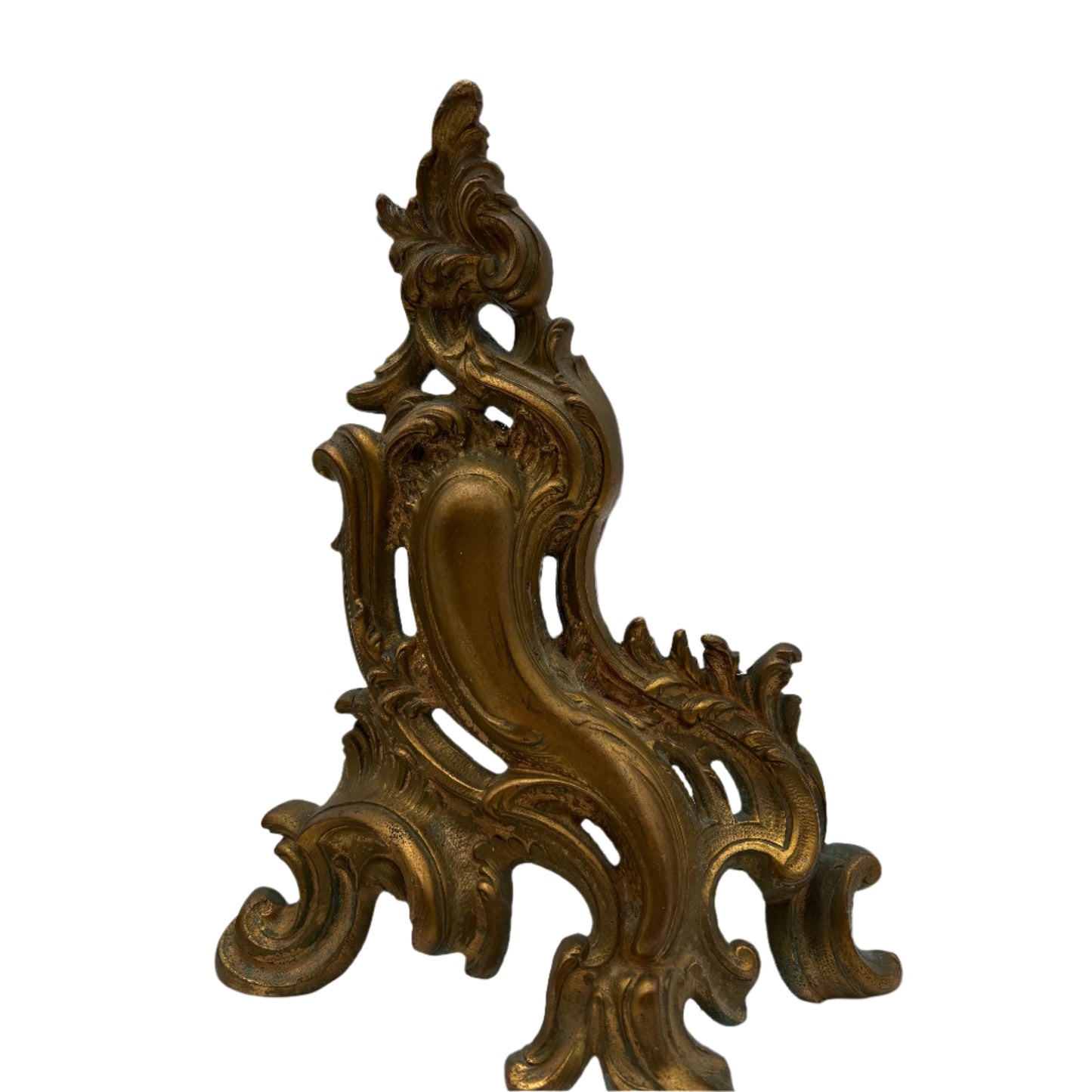 19th-Century Gilt Brass Andirons