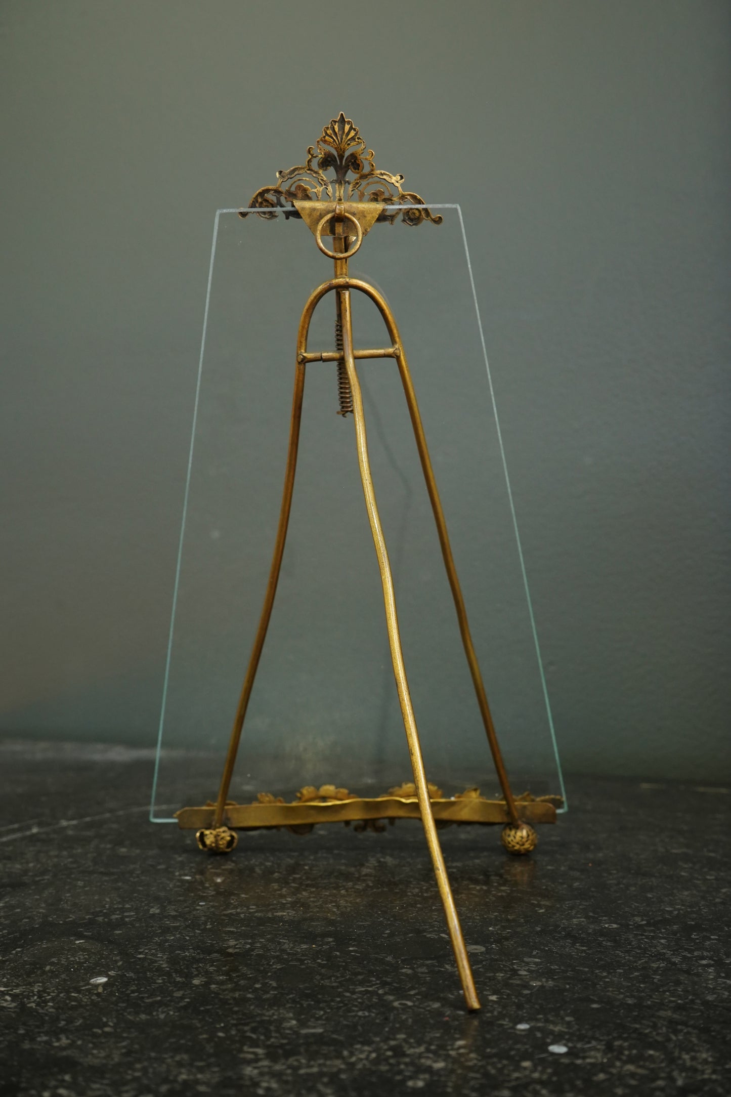 *RESERVED FOR LAUREL* Antique French Gilt Brass Tension Easel Picture Frame, Circa 1890