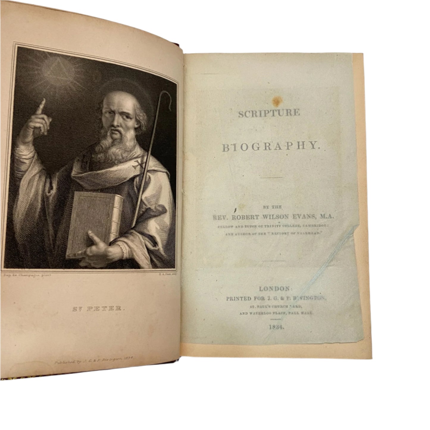 1834 "Scripture Biography" Religious Red Full Leather Book