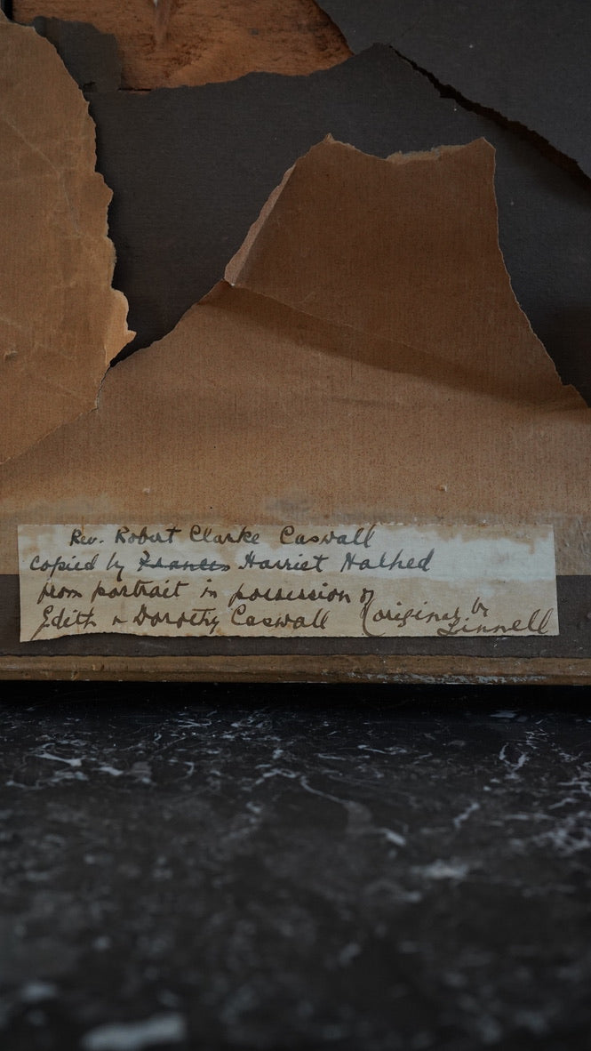 Antique English Portrait of Rev. Robert Clarke Caswall, after John Linnell, Oil on Board Painting