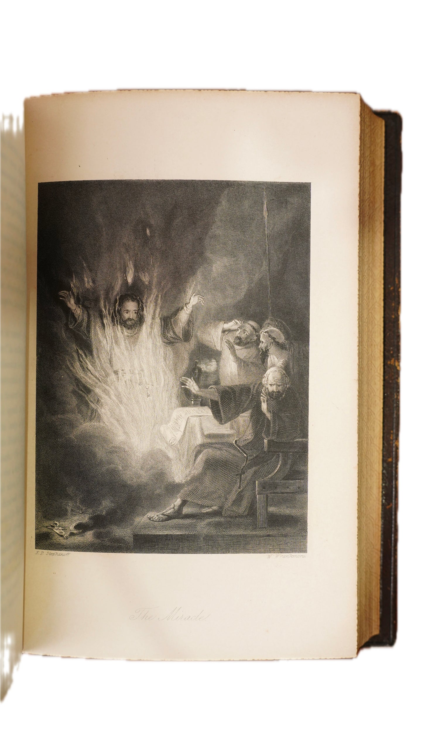 Leila Siege of Granada Bulwer 1850 Antique Leather Book, Gauffered Pages