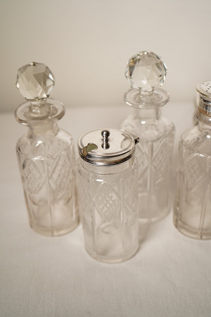 Antique English Silverplate Revolving Cruet Set, Circa 1880