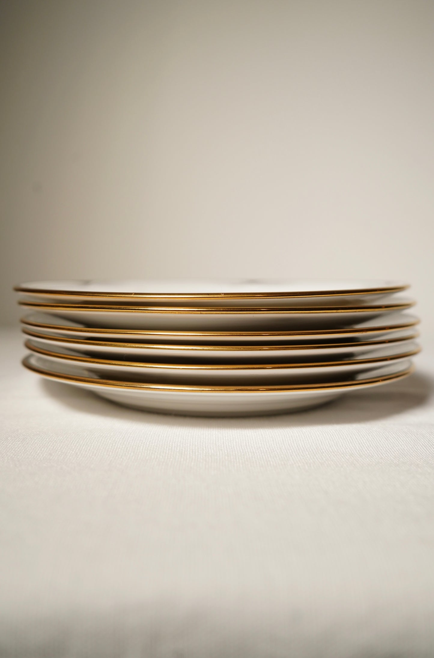 Lenox Black Tie Bread & Butter Plates – Set of 6, 6.5" Ivory China with 24k Gold Trim (Discontinued)