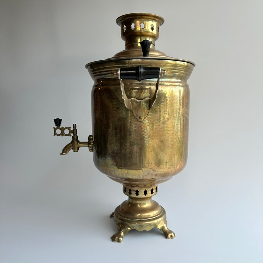 Antique Russian Brass Plated Samovar