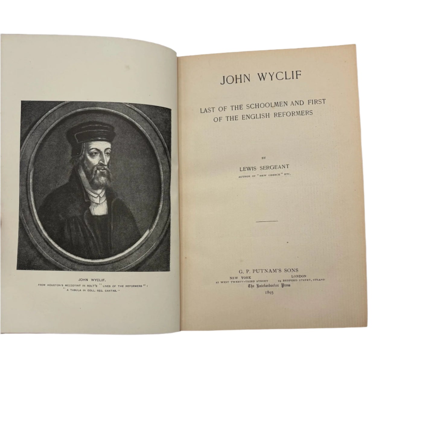 1893 "John Wyclif" Brown Full Tree-Calf Leather Book