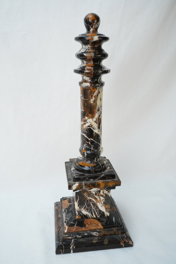 Antique Marble Column Pedestal Stand, Breccia Stone *AS-IS*