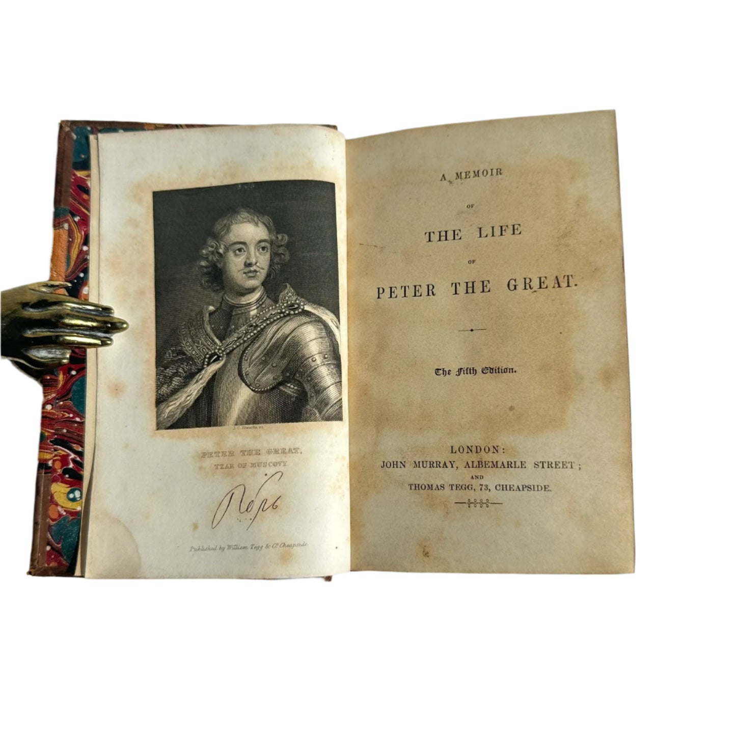 1850 "A Memoir of the Life of Peter the Great" by Sir John Barrow Half Leather Book