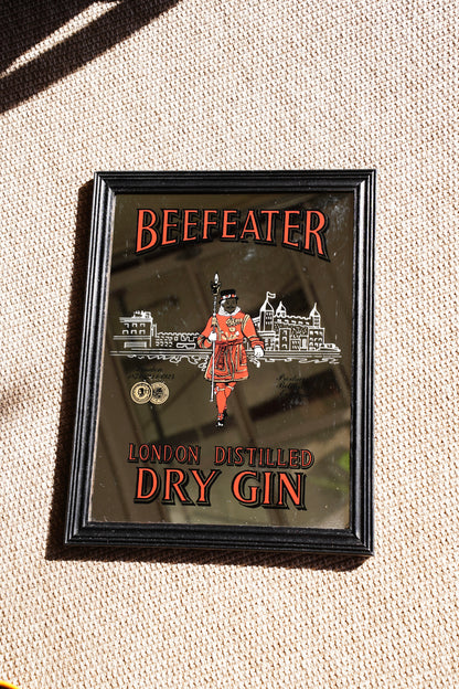 Vintage Beefeater Dry Gin Advertising Bar Mirror
