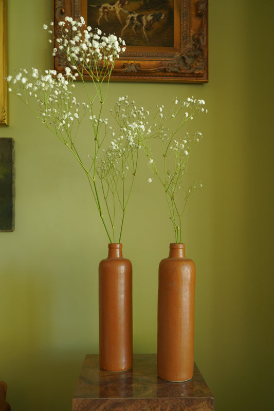 Antique 19th Century Salt-Glazed Stoneware Bottle with Maker’s Mark