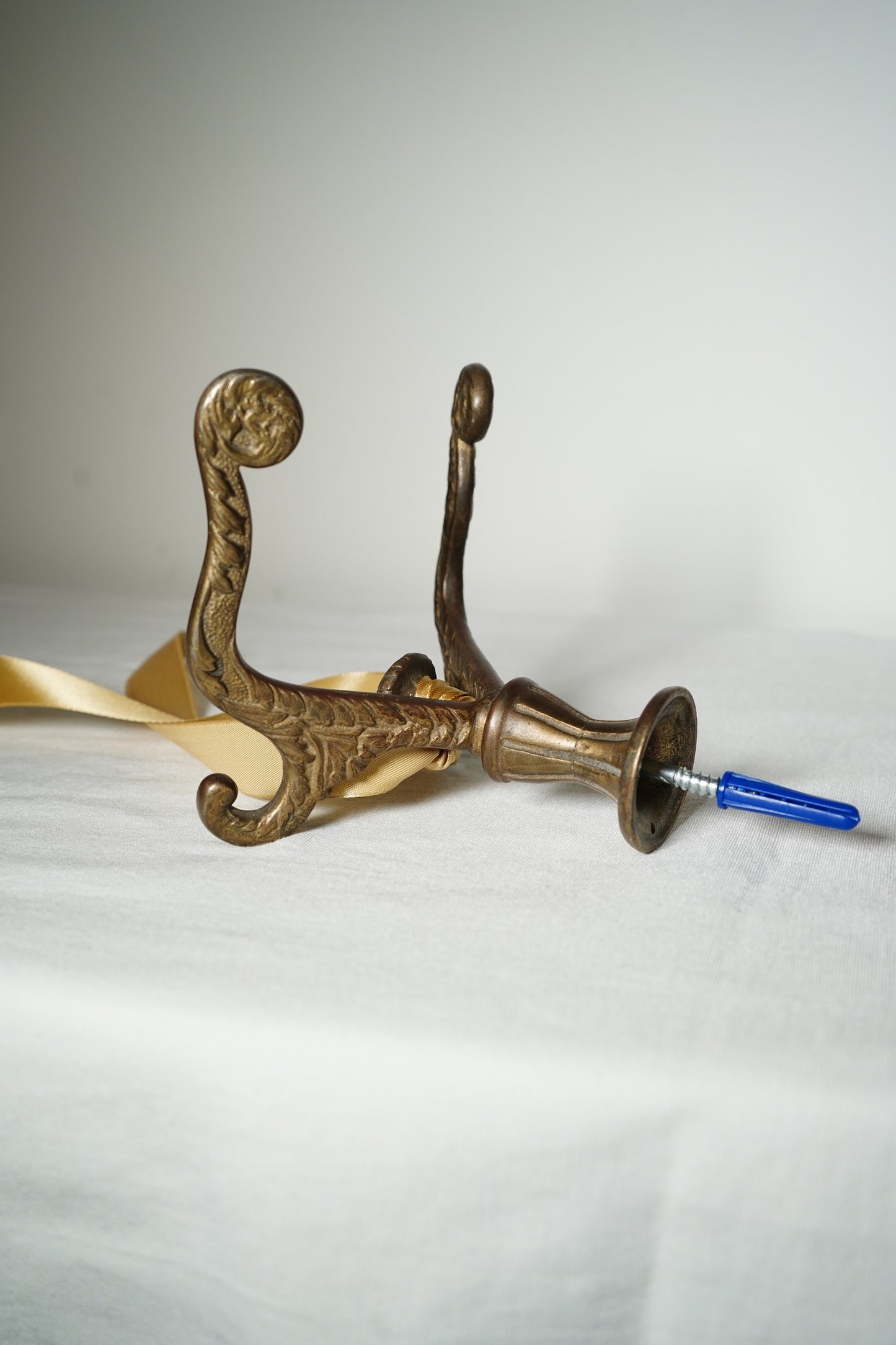 Pair of Antique Gilded Metal Rococo Revival Wall Hooks, c. 1900–1930