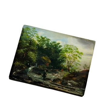 Circa 1860 English Primitive Oil on Panel Painting