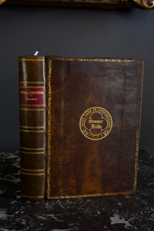 1905 "Wellington" Brown Full Leather Prize Binding Book