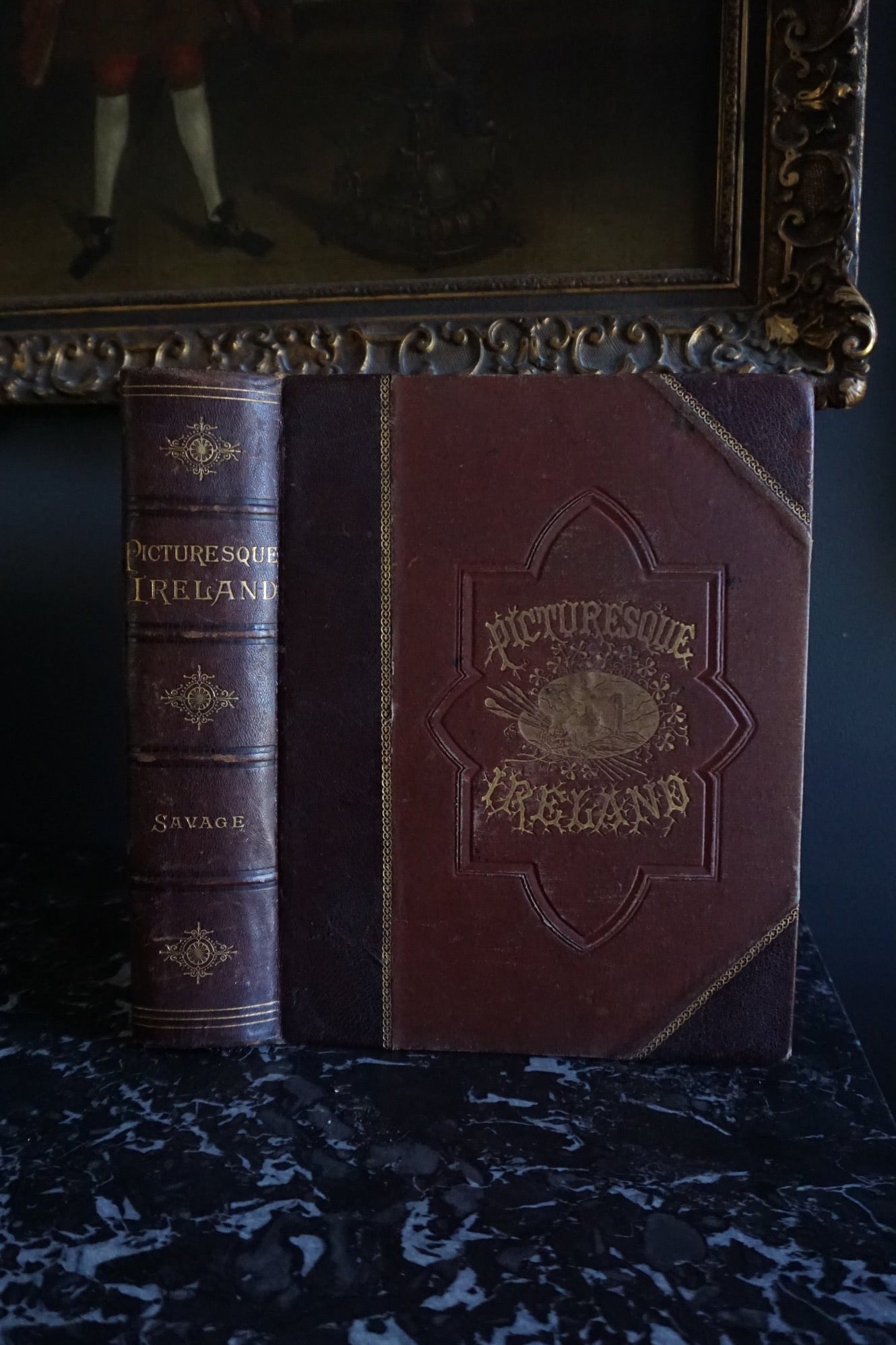 1884 Picturesque Ireland by John Savage | Illustrated Victorian Leather-Bound Book