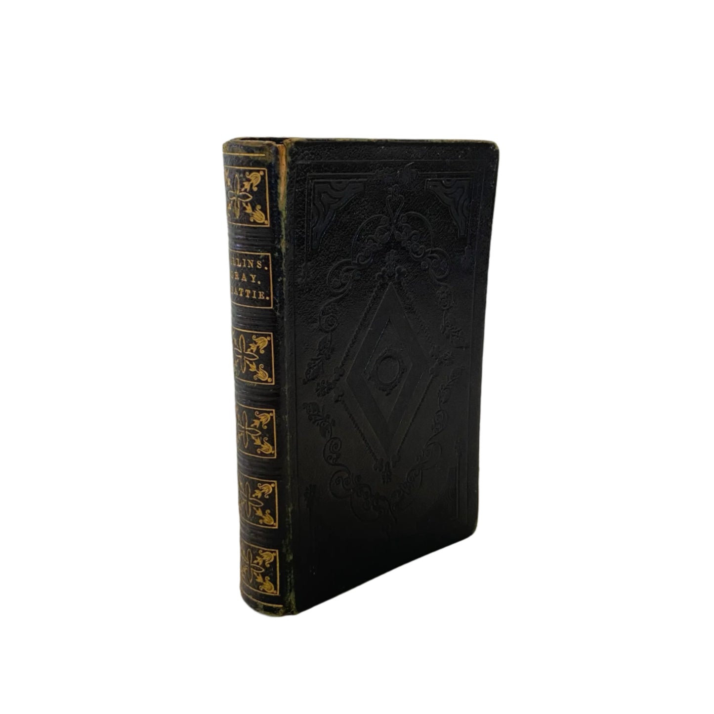 1839 "The Poetical Works of Collins, Gray" Small Full Black Leather Book