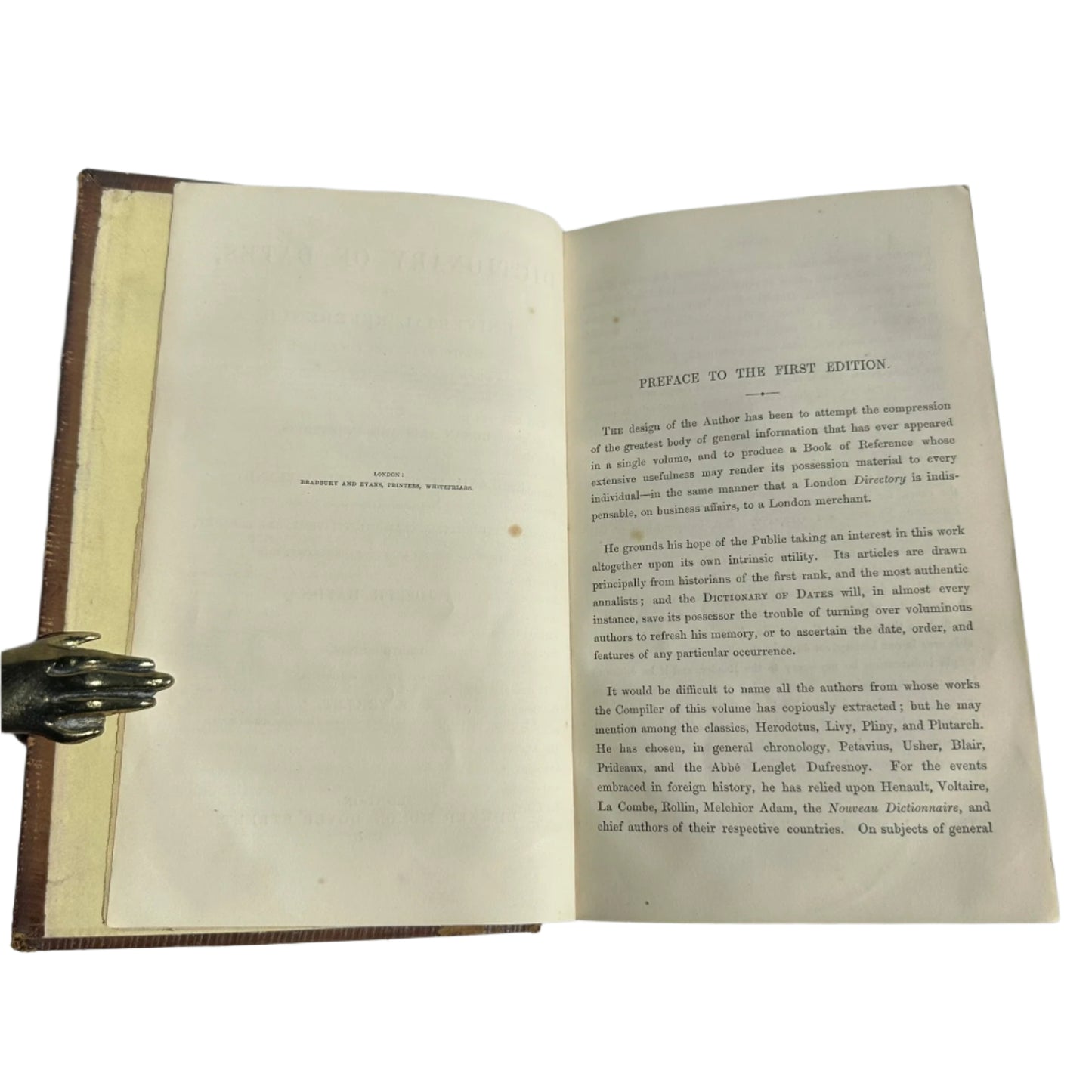 1857 "Haydn’s Dictionary of Dates and Universal Reference" Brown Full Leather Book