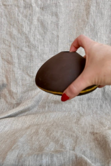 Studio Pottery Vase with Kintsugi-Style Gilded Repair | Signed by Artist, Organic Modern Form