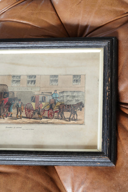 Antique English Coaching Prints, A Trip to Brighton, Set of Four Engravings