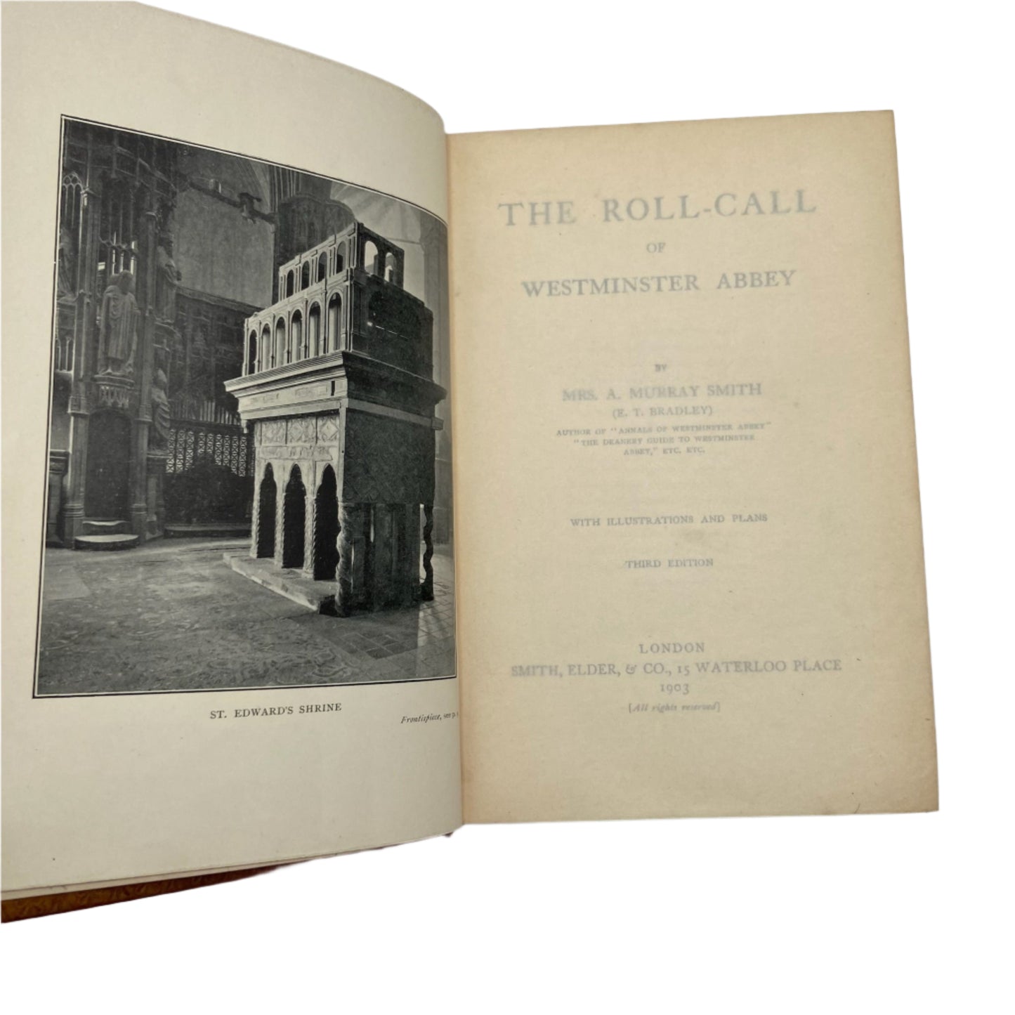 1903 " The Roll-Call of Westminster Abbey " Brown Tree Calf Leather Book