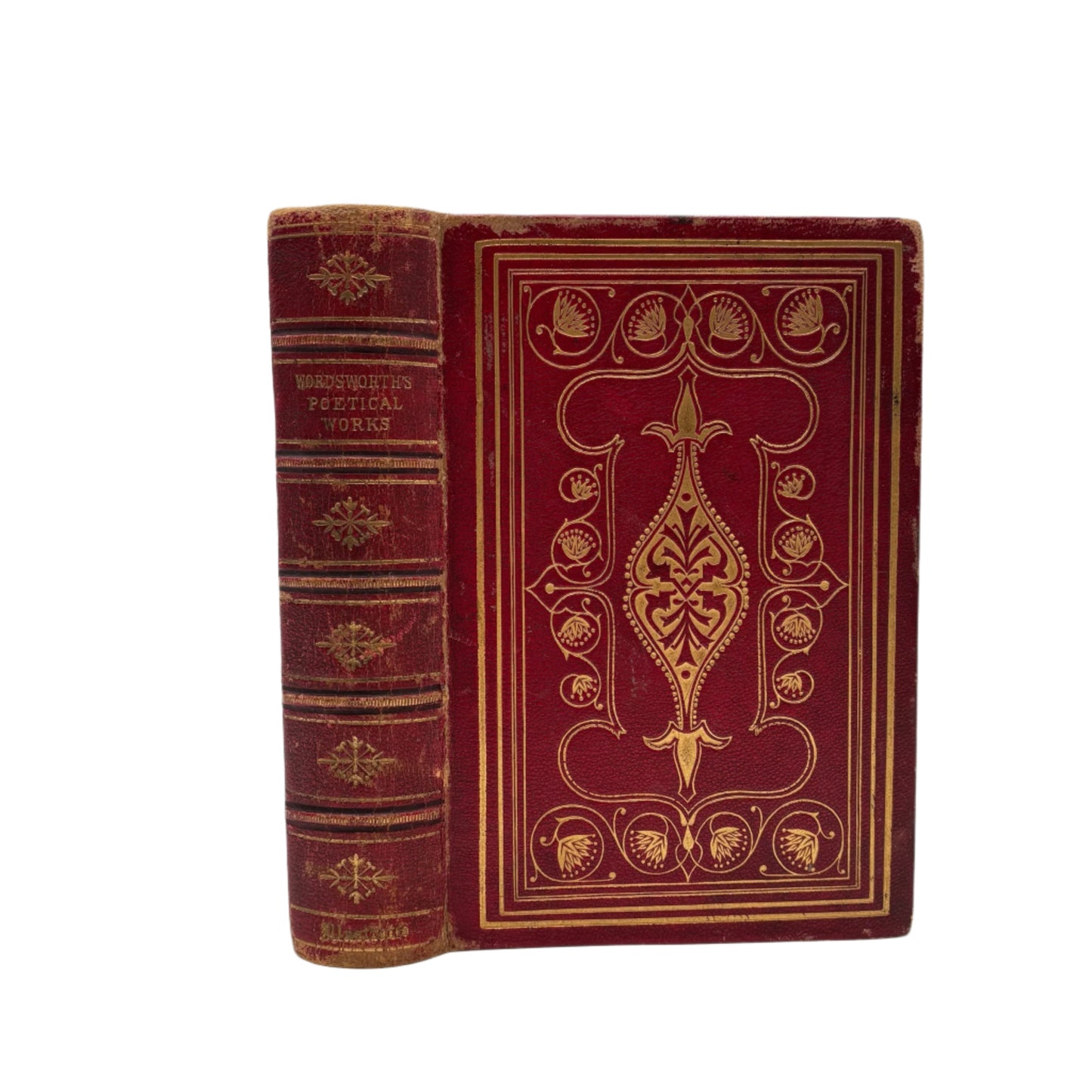 Poetical Works of William Wordsworth 1868 Leather Gift Edition | Classic Poetry Book with Gilt Binding and Engravings
