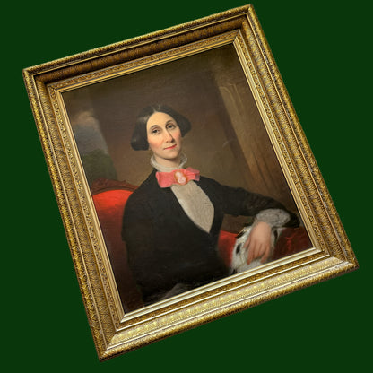 Circa 1840-1860 American Portrait Oil on Canvas