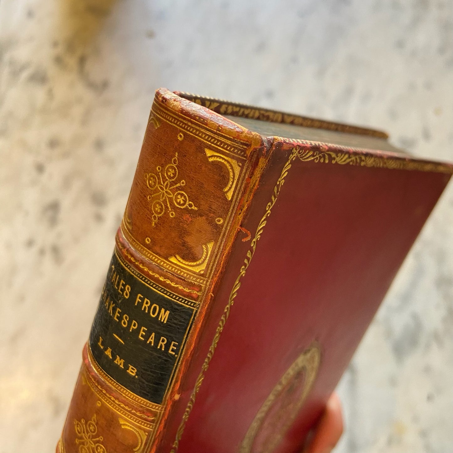 1890 "Tales from Shakespeare" Red Full Leather Prize Binding Book
