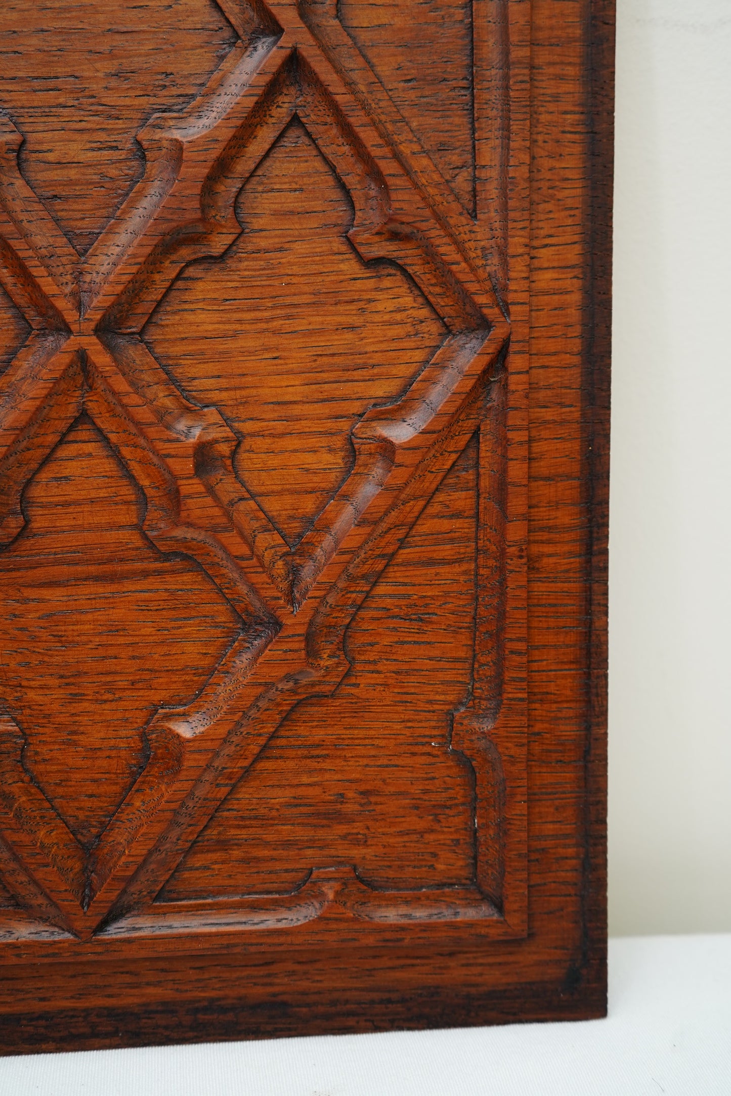 Antique English Jacobean Revival Carved Oak Panel