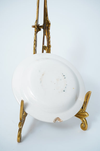 Victorian Black Transferware Butter Pats, Set of 2, Circa 1870