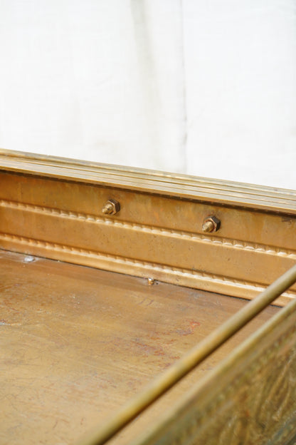 Antique Brass Brazier with Engraved Calligraphy, Ca. 1900