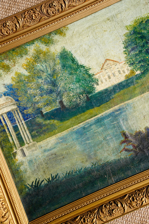 Antique Signed European Country House Oil Painting, Circa 1900 secondary view