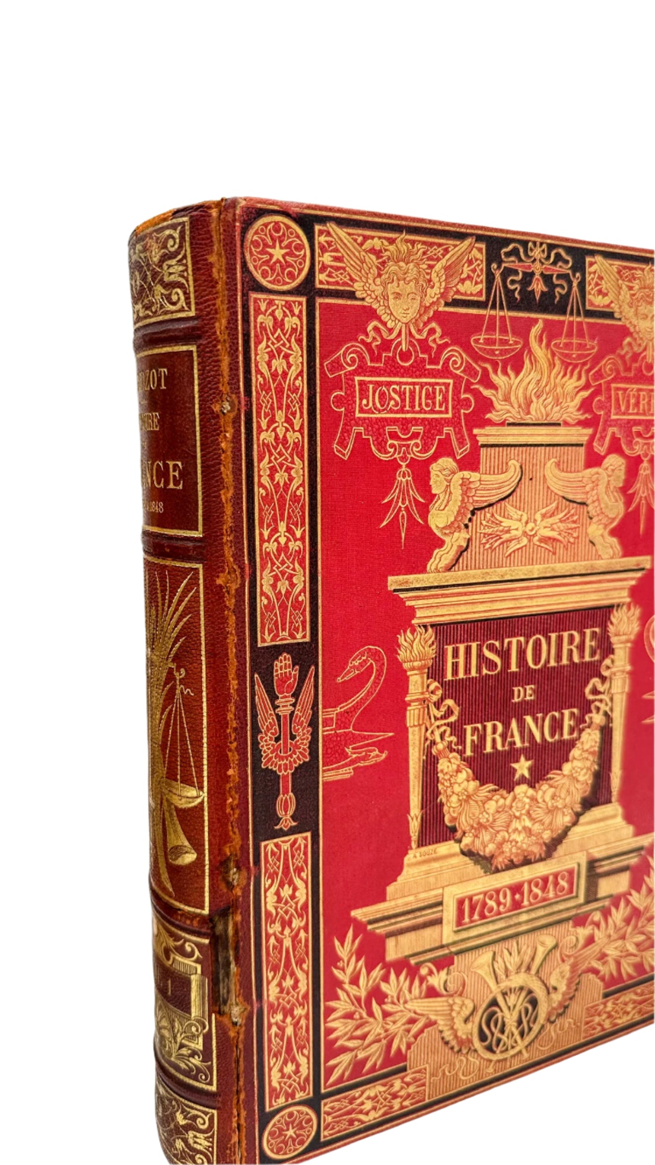 Complete in Two Volumes 1878 "History of France" French Full Leather Books