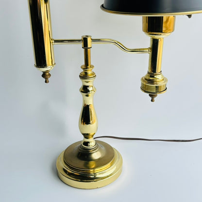 Vintage Brass Student Lamp with Metal Shade, Large