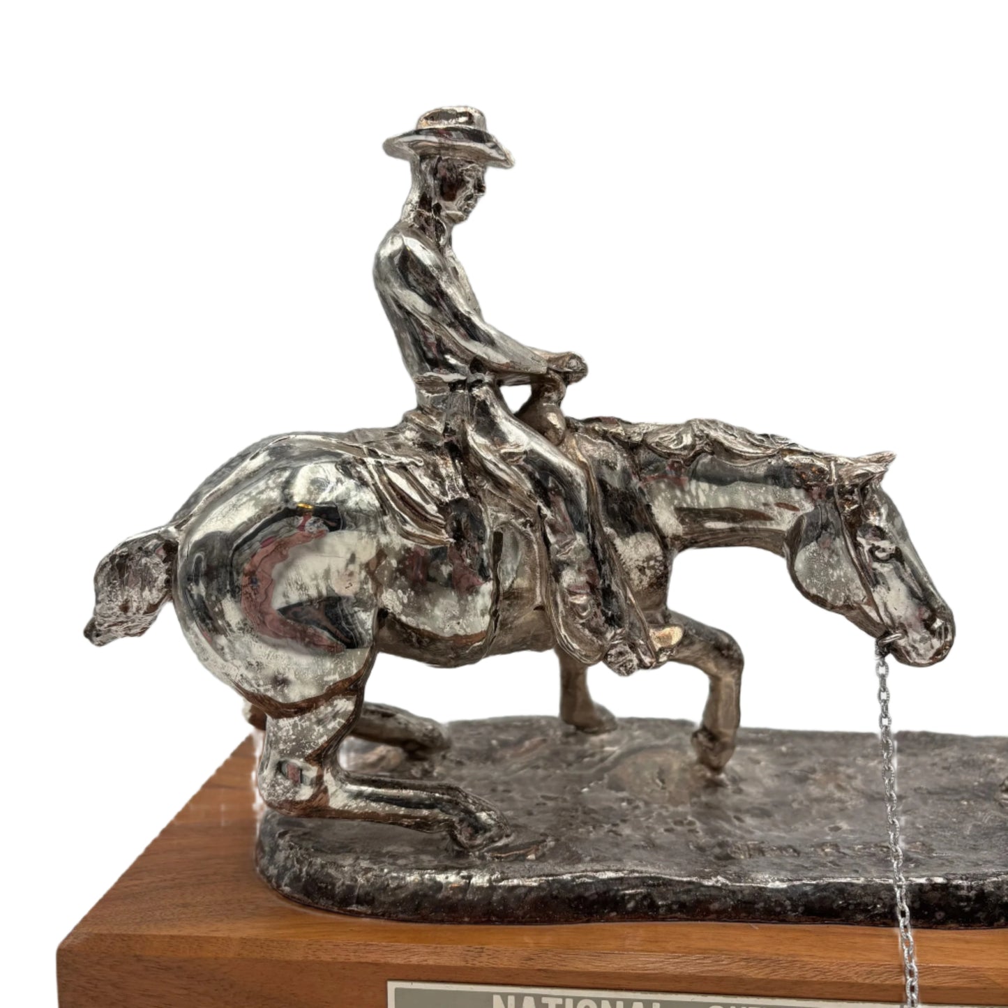 1975 National Cutting Horse Association Trophy – Western Equestrian Sculpture by Starlie