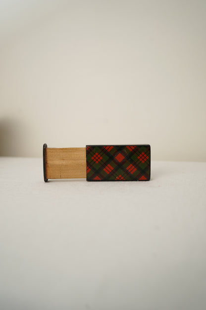 Victorian Scottish Tartanware Sliding Stamp Box, c. 1860–1890