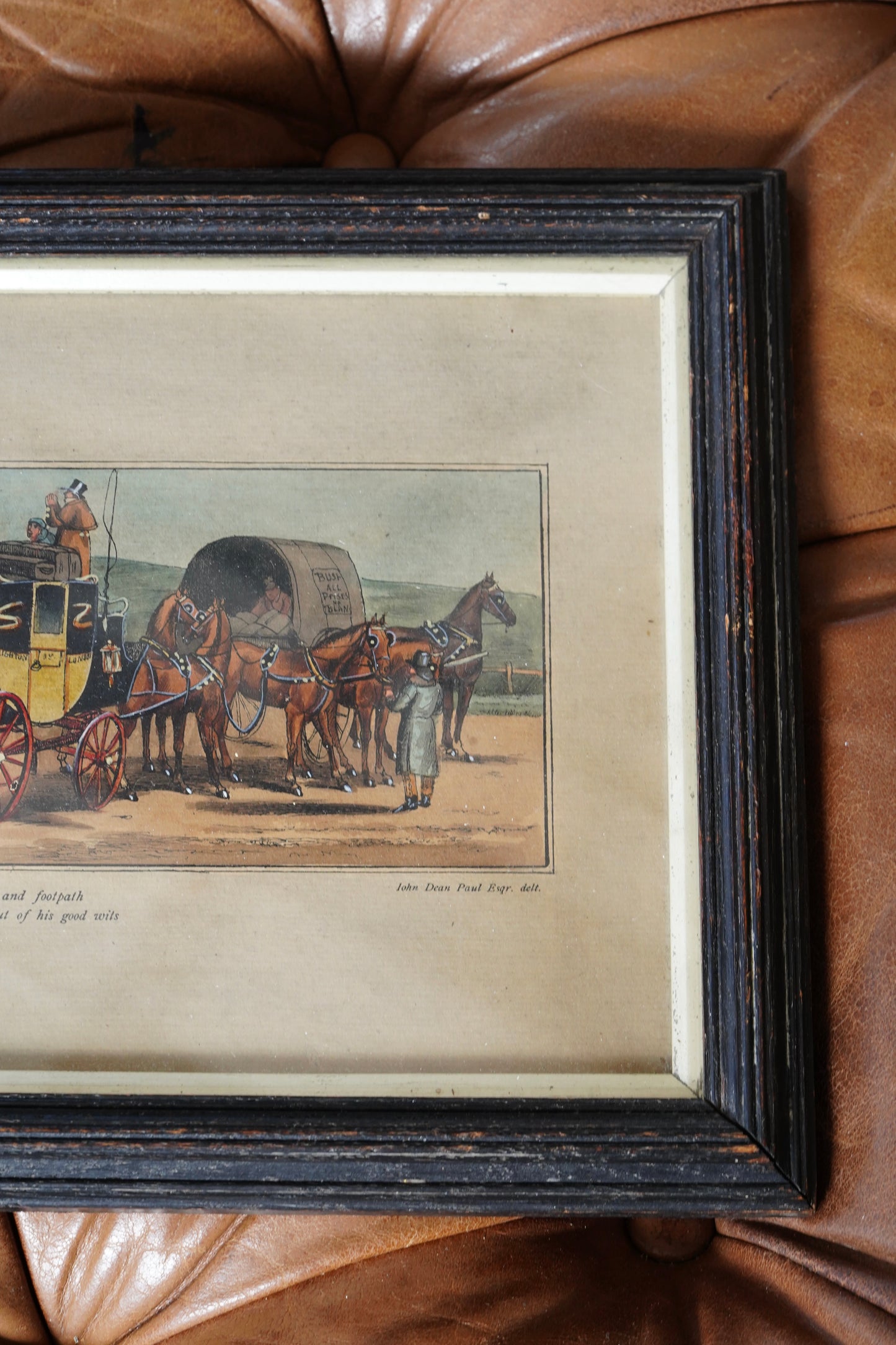 Antique English Coaching Prints, A Trip to Brighton, Set of Four Engravings