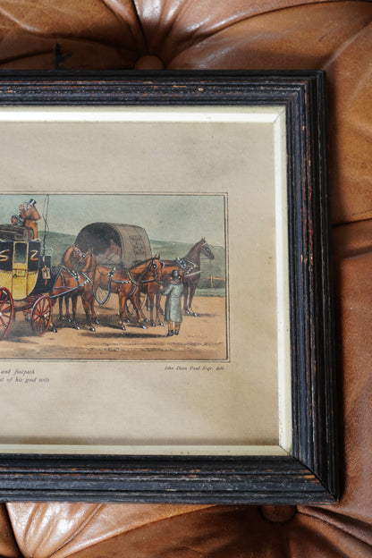 Antique English Coaching Prints, A Trip to Brighton, Set of Four Engravings