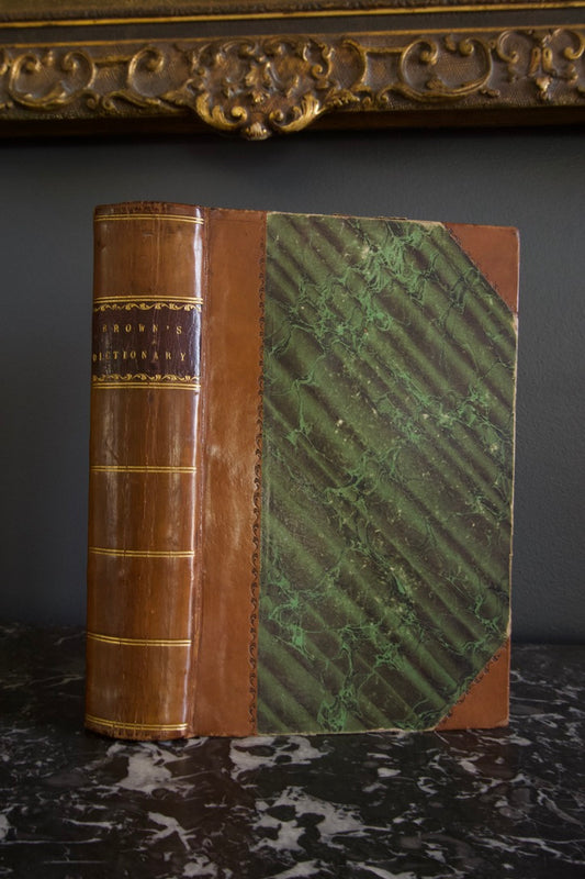 1846 "Brown’s Dictionary of The Holy Bible" Brown Half Leather Book