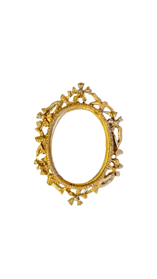 Antique French Miniature Frame – Gilded Rococo Revival Openwork, c. Late 19th Century