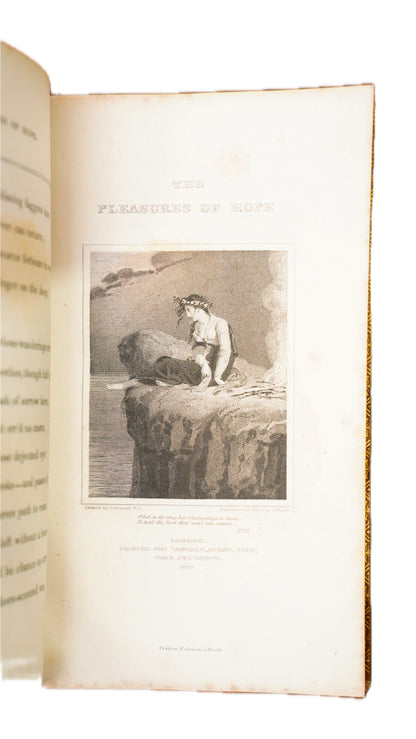 Antique 1822 Thomas Campbell Pleasures of Hope Full Calf Gilt Poetry