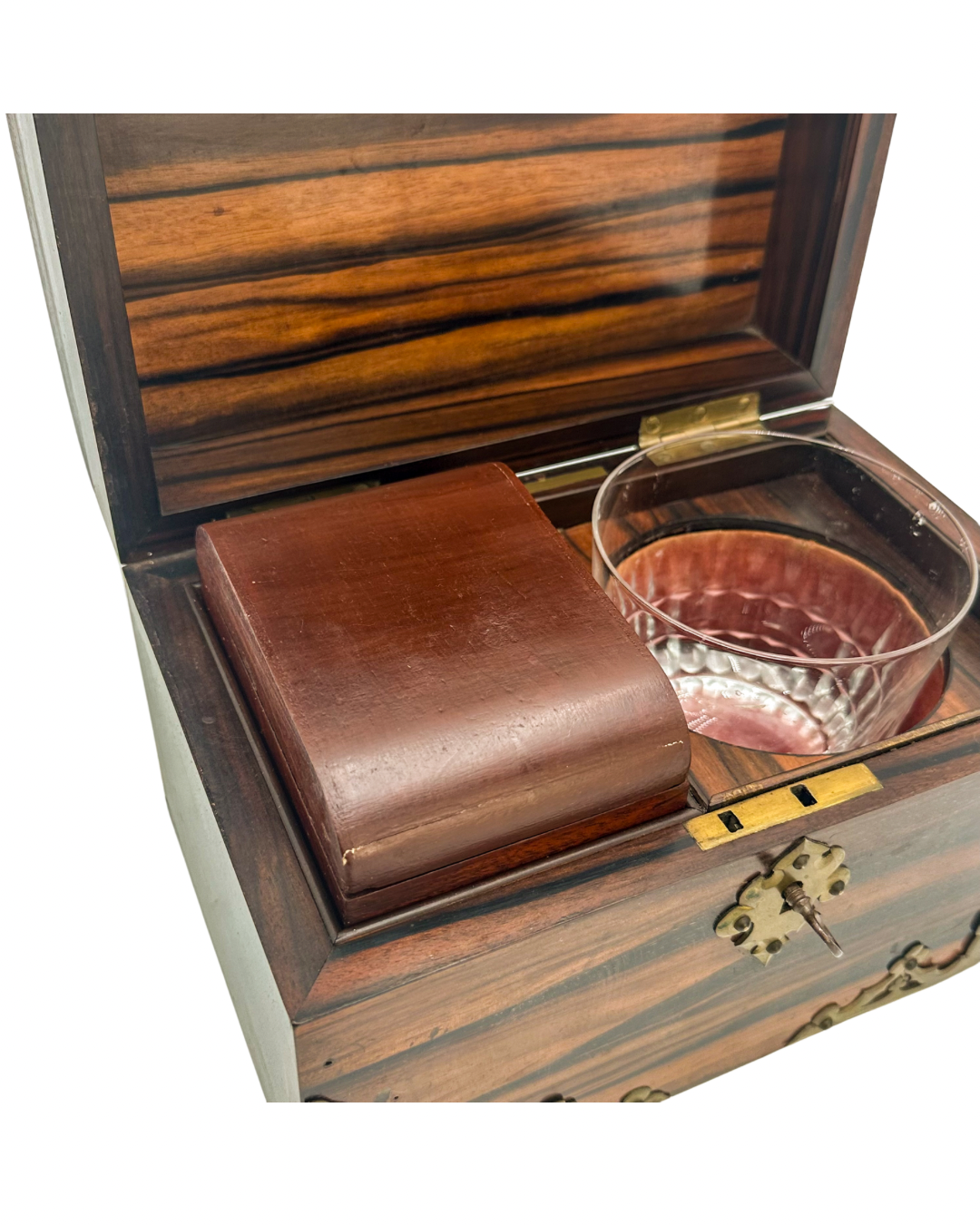 Antique Georgian Rosewood Domed Tea Caddy with Brass Mounts, Circa 1820-1830