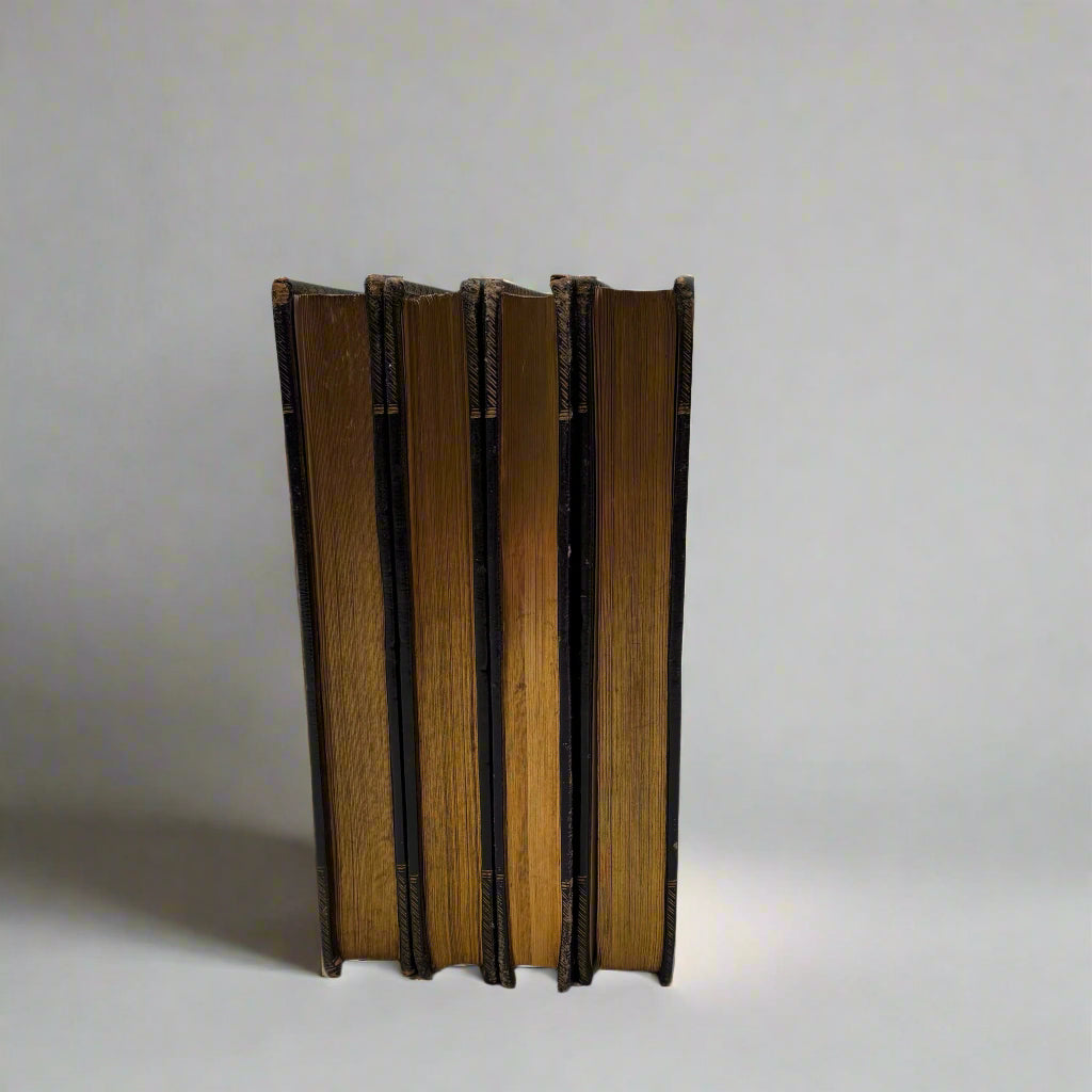 4 Volumes 1815 & 1816"The Antiquarian Itinerary" Full Black Moroccon Leather Book