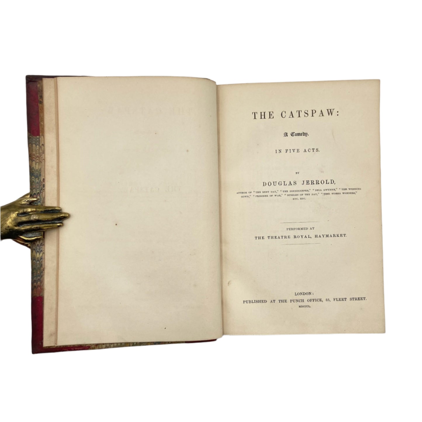 1809 "The Catspaw: A Comedy in Five Acts" Red Half Leather Book